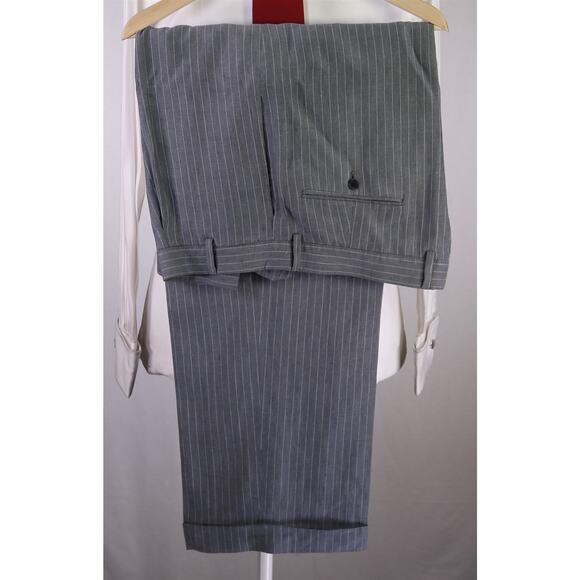 John Varvatos Mens Gray Pinstripe 100% Linen Suit 44R - Picture 9 of 9